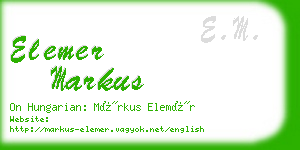 elemer markus business card